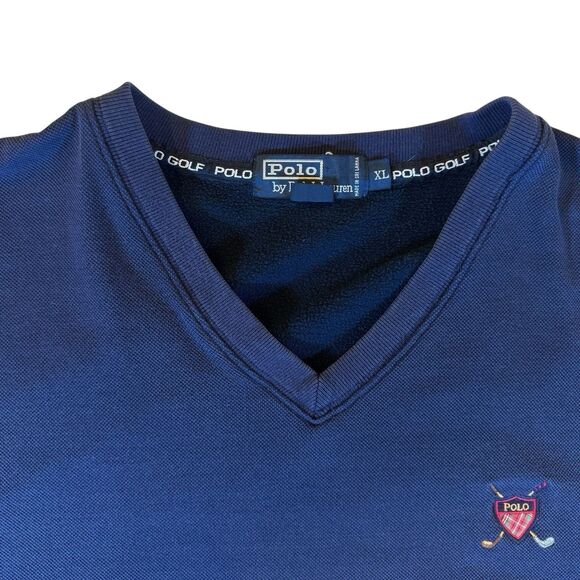 Polo Golf Ralph Lauren Sweater Vest Mens XL Pullover Golf Crest Cotton Blend - Picture 4 of 11